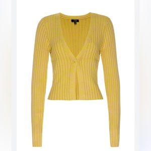 AFRM Minton Marled Lime & Pink Cardigan XS NWOT